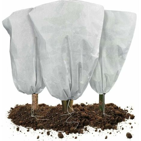 Set of 3 plant winter covers with drawstring, winter sail made of polypropylene, 60 g/m², plant protection cover, reusable, durable, 80 x 100 cm MUMU (1/4)