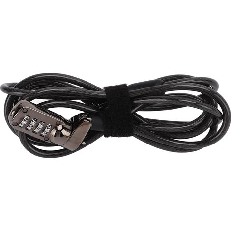 Câble antivol à combinaison pour ordinateur, code à 4 chiffres, universel et réinitialisable, pour PC, ordinateur de bureau, projecteur et écran LCD. (1/5)