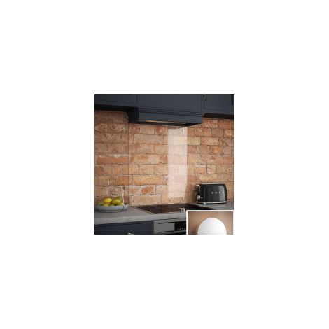 Clear Glass Splashback With Satin Chrome Caps 600 x 700 x 6mm (1/2)