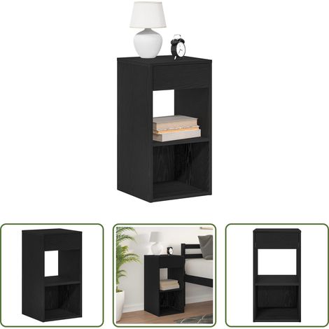 Schubladen - Nachttisch mit Schublade Schwarz Eichen-Optik 35x34x66,5 cm (1/5)