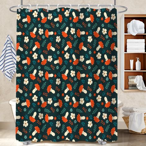 Rideau de bain imprimé polyester 180x180 pratique bâche polyester douche pour un moment de détente absolue (1/5)