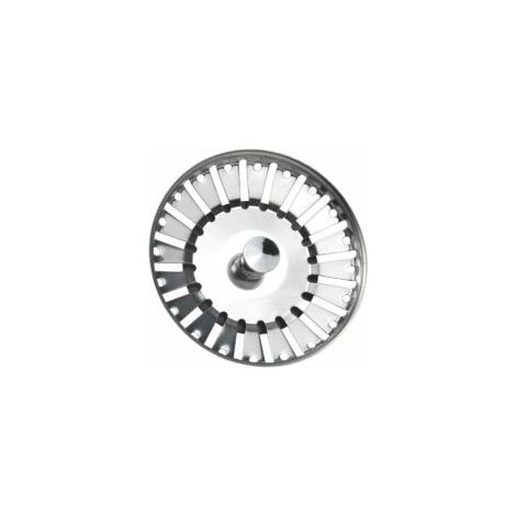 bouchon évier cuisine, Filtre à évier de Cuisine en acier inoxydable, bouchon de panier en acier inoxydable, filtre évier pour bonde évier cuisine (diamètre: 84mm)- Crezuo (1/4)