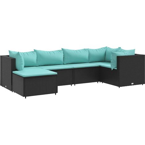 Maison Exclusive - Set Mobili da Giardino 6 pz con Cuscini in Polyrattan Nero