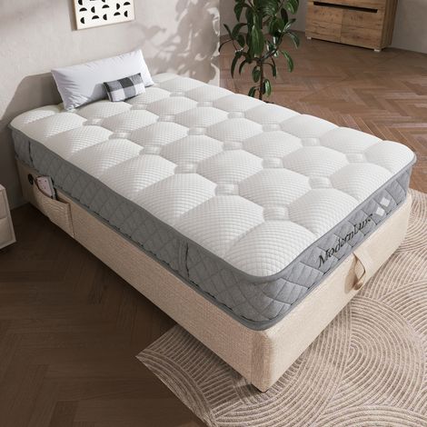 Kaltschaummatratze Einzelbett 7 Zonen, Taschenfedern und H3 90 x 200 cm, ohne Bettgestell