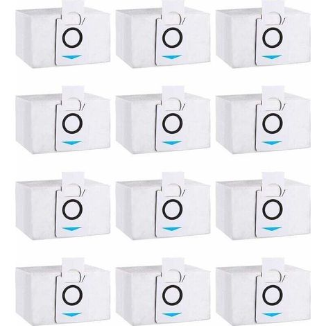 Lot de 12 Sacs d'aspirateur Accessoires compatible avec Ecovacs Deebot X1 Omni, X1 e Omni, X1 TURBO, T20 Omni, Sac à poussière de Rechange pour ecovacs deebot Aspirateur (1/5)
