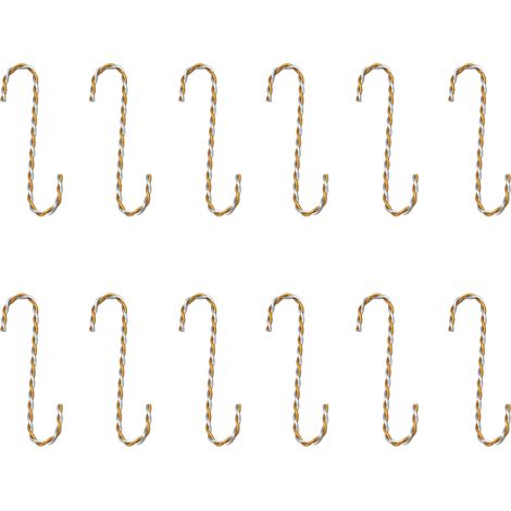 Dekorative, galvanisierte Metallhaken (S/Vortex) – 12er-Pack – 7 cm – Silber/Grün/Weiß – Sicherer Halt (1/5)