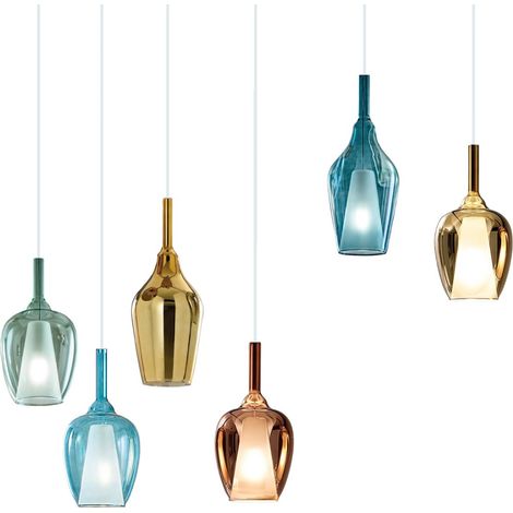 Suspension toile d'araignée en verre gea luce ofelia s plafonnier multi-lumières led e27