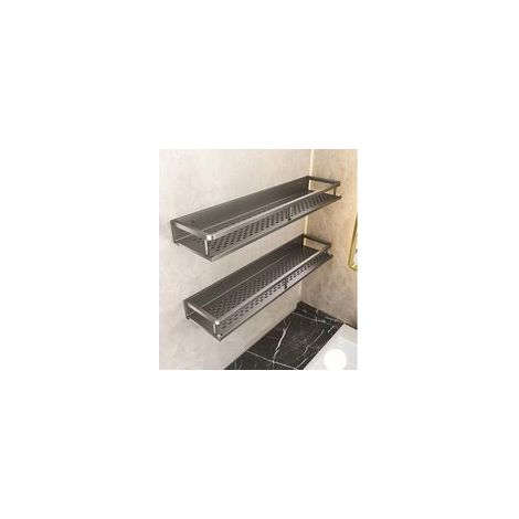 CSPARKV 30x12x4 cm Gris 2 pièces Porte-épices Étagère à Épices Murale en Aluminium -, Étagère de cuisine Sans perçage - Étagère Rangement épices Suspendue (1/5)
