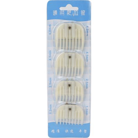 4 peignes tondeuse cheveux professionnels blancs, guides universels pour tondeuse à barbe et coupe-cheveux. (1/5)