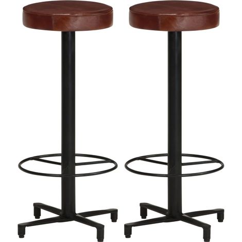 Barhocker 2 Stk. 76 cm Echtleder