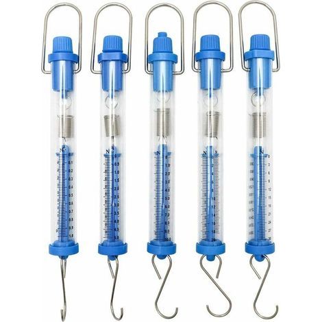 Set mit 5 Federwaagen, transparente Federwaage, hängende Rohrfederwaage, 1 N, 5 N, 10 N, 20 N, 30 N (1/5)