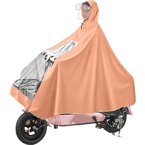 Regenponcho Motor - Impermeable Total con Capucha para Casco - Antiviento - Unisex - Para Motocicleta Bicicleta y Scooter - 1 Unidad