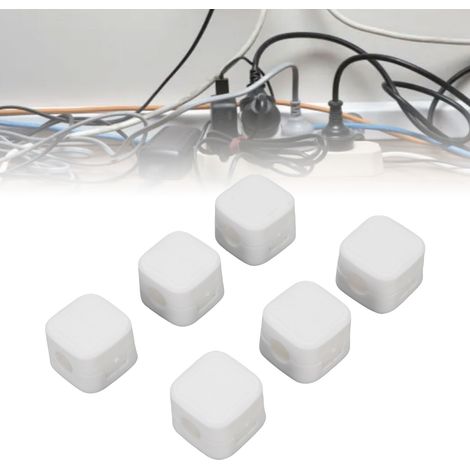 6er-Pack magnetische Kabelclips – Kabelorganisator mit Klebefläche – Weiß – Geeignet für Büro/Auto/Tisch – Kabeldurchmesser 7,5 mm (1/5)