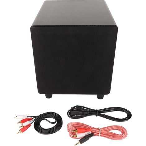 Caisson de basses actif 25 cm 300W PMPO pour intérieur/extérieur, haut-parleur subwoofer intelligent puissant, noir, prise US 100-240V (1/5)