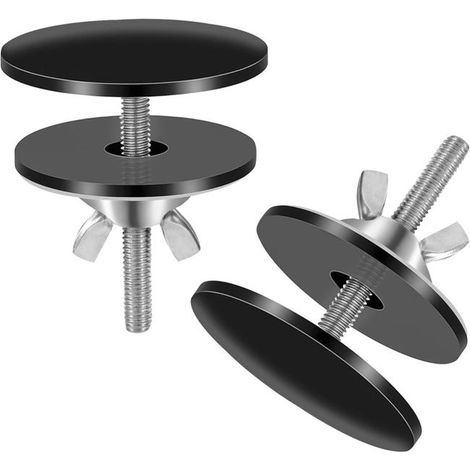 Tapa para orificio de grifo de acero inoxidable de 2 piezas, tapa para orificio de fregadero de cocina, buen sellado, color negro, 5 cm (1/5)