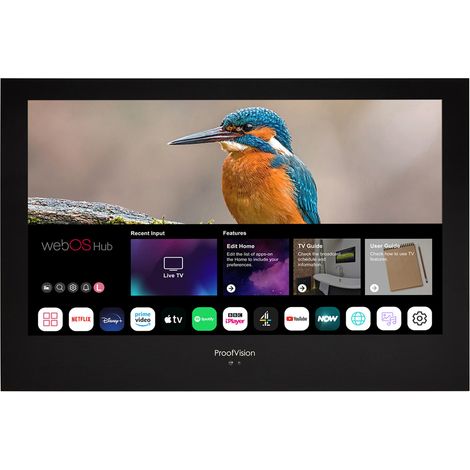 ProofVision Premium Black 43" Waterproof Bathroom Smart Television - PVB43BW