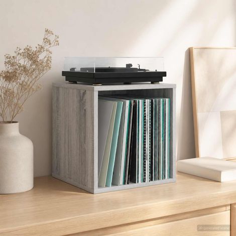 vidaXL Boîte d'albums vinyles Sonoma gris 37 x 36,5 x 38 cm (1/5)