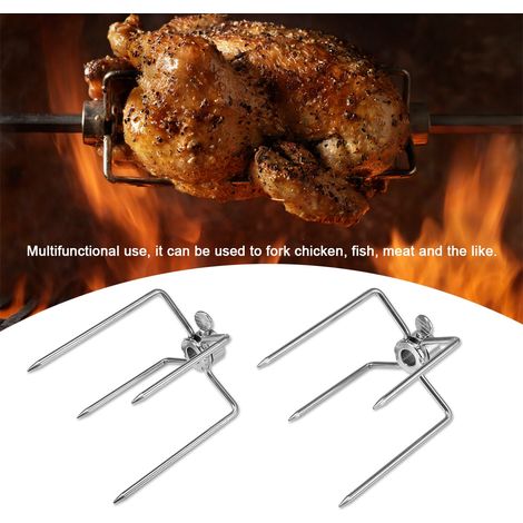 Lot de 2 fourchettes à barbecue inox multifonctions pour gril et rôtisserie outil BBQ (1/5)