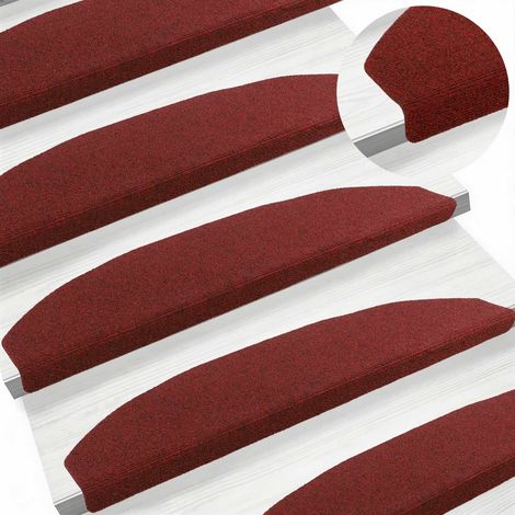 Maison Exclusive - Tappetini per scale autoadesivi 15 pcs Rosso Bordeaux