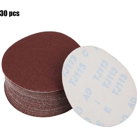 Dischi abrasivi rotondi Toivize da 5 pollici – 30 pezzi, grana 80/120/150/180/240, supporto in fibra vegetale, chiusura in velcro (1/5)