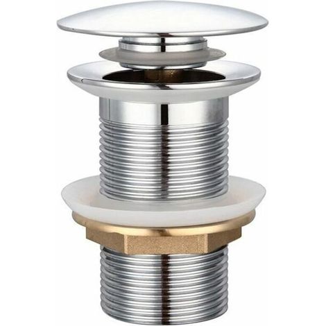 [JAMAIS UTILISÉ]Bonde de lavabo,TRIOM Bonde de Lavabo Standard-G 1 ¼ sans trop-plein Bonde Universelle Bonde Automatique Pop Up pour Lavabo en Cuivre Chromé Pour lavabo sans trop-plein (1/4)