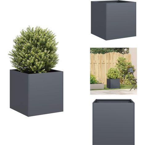 Jardinière anthracite 40x40x40 cm acier laminé à froid - Jardinière - Jardinières - Pot De Fleurs - Support De Jardinière (1/5)