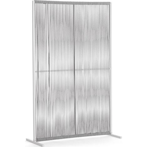 Separè paravento "Paxson", con struttura in alluminio e intreccio in corda, per esterno -Sierra / 180 x h 120 cm