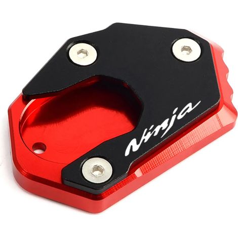 (rouge) Compatible avec les modèles KAWASAKI Ninja 650, 300, 1000SX, ZX6R, 10R, Z900, Z650 RS et Z1000 : béquille latérale, extension et plaque de support. Maxpower (1/4)