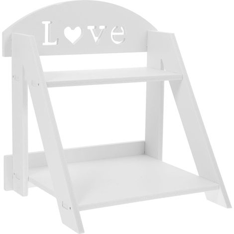 Rangement de Cosmétiques Double Couche en PVC Blanc pour Coiffeuse (1/5)
