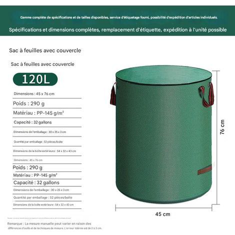 Gartenaufbewahrungstasche mit Deckel – wasserdicht und strapazierfähig – verschiedene Größen – 120 l (1/5)