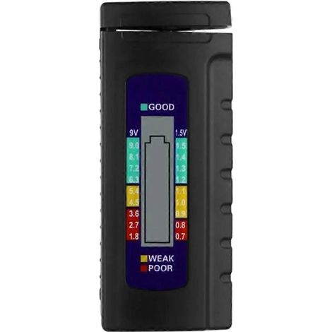 Testeur de batterie à affichage numérique pour piles boutons 1,5 V à indice d'octane 5/7, piles 9 V, piles 6F22 et mesure de tension des piles sèches. (1/5)