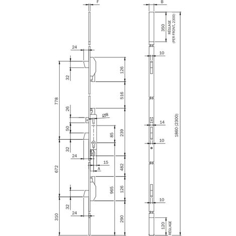 Iseo City – Serrure électrique 3 points à larder – Entraxe 85mm – Pênes basculants autobloquants – Têtière U inox 24x6mm – Résistance 240h brouillard salin (1/4)