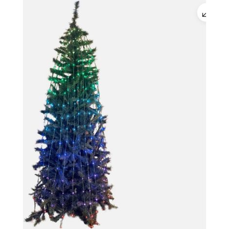Cortina de luz led rgb para árbol de navidad 180cm 204led giocoplast 14125028
