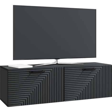 vidaXL  Wall-Mounted TV Cabinet  Black 98 x 31 x 30 cm Engineered Wood