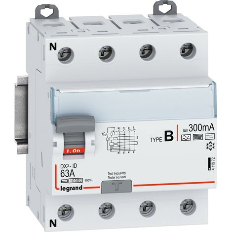 Interruptor diferencial Legrand 411972 63A 4 polos 300mA