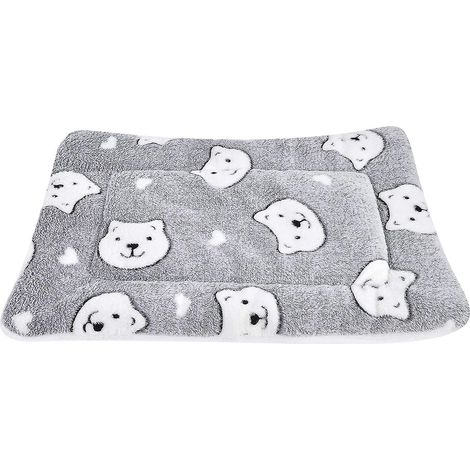 Weiche und warme Flanelldecke, dicke Hundedecke und Katzenmatte (79 x 60 cm, Grauer Bär) (1/5)