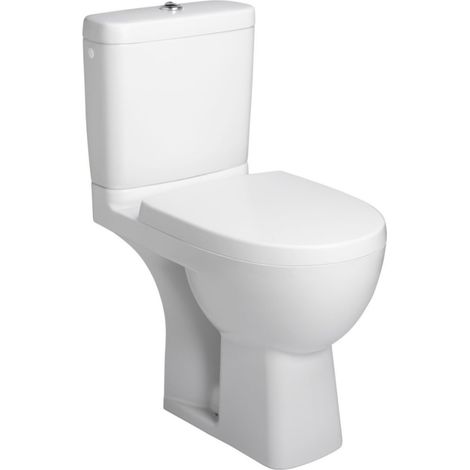 Jacob Delafon – WC à poser sans bride – Évacuation horizontale – Cuvette arrondie – Abattant à descente progressive – Dimensions 67x41cm – Norme NF (1/5)
