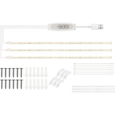 Rubans LED Croissance Plantes Intérieures Rouge Bleu Lampe Hydroculture Succulentes Éclairage Complémentaire 4 Intensités Réglables Minuterie Intelligente 24h USB Plug Play (1/3)