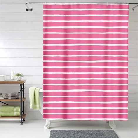 Rideau de douche motif flamant rose doux et artistique, rideau salle de bain imperméable, 150x180 cm (1/5)
