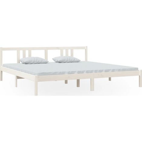 Maison Exclusive - Massivholzbett Weiß 200x200 cm