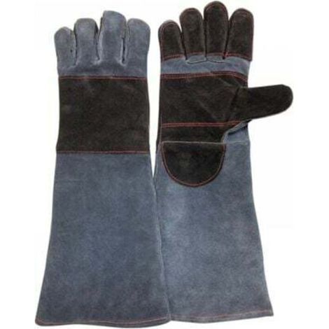 Gants de soudage 55 cm, gants anti-coupure et anti-morsure, isolation thermique et résistance aux hautes températures, rembourrage en cuir (1/4)