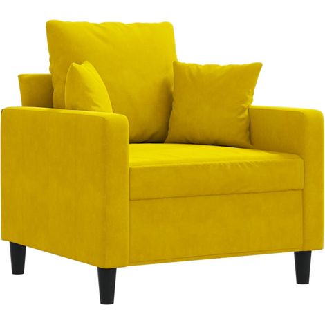 Fauteuil de Salon,Chaise,Fauteuil Jaune 60 cm Velours CFW593700 (1/5)