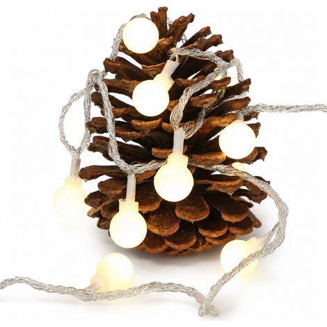 Guirlande LED USB à Petites Boules Dépolies, 80 LED Blanc Froid, Éclairage Fixe pour Chambre et Tente (1/5)