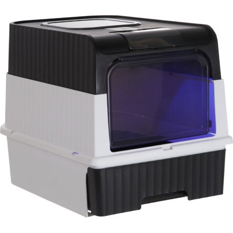 Large Enclosed Cat Litter Box with Disinfection Light