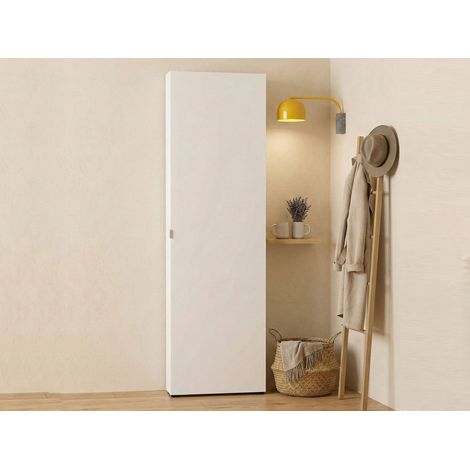 Armario Multiuso 1 Puerta Prehnite, 11 Estantes, Hecho en Italia, 19x200h cm Blanco Brillante (1/3)