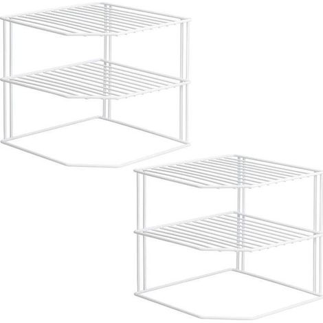 Meuble de cuisine en métal Étagère d'asphalte organisateur blanc 2pcs (1/4)