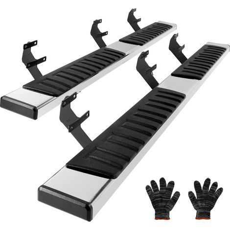 Mophorn, 6 Zoll für 2015–2023 Ford F150 – Crew Cab/2017–2023 Ford F – 250 F – 350 Super Duty Crew Cab, 201 Edelstahl-Trittbretter, 500 Pfund Tragkraft, 2-teilig