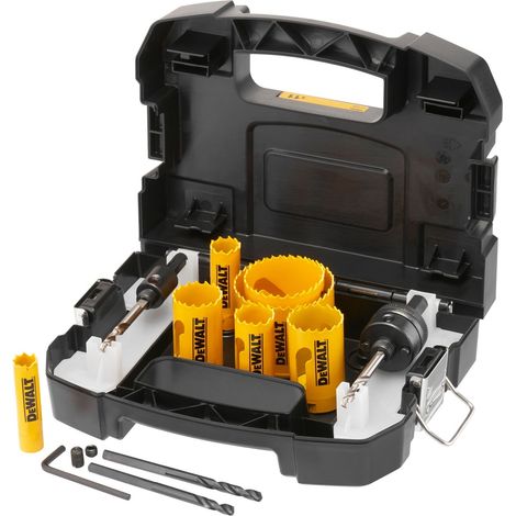 DeWALT Lochsägen-Set Bi-Metall Extreme, Elektriker-Set im Transportkoffer 11-tlg. (1/4)
