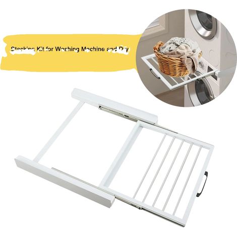 Soporte para lavadora, Dimensiones 61x55x7,5 cm, Estante deslizante ajustable de 55 a 89 cm, Material: Aleación de acero y aluminio, Carga máxima 100 kg, Incluye almohadillas antideslizantes (1/5)