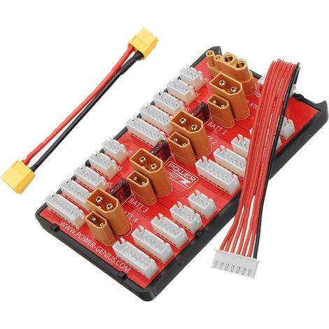 2 en 1 XT30 XT60 Planche de Charge Parallèle+Câble XT60 Prend en Charge 4 Packs Batterie Lipo 2-6S Pièces de Rechange Accessoires Adaptés pour Les Modèles RC Multicoptère (1/5)